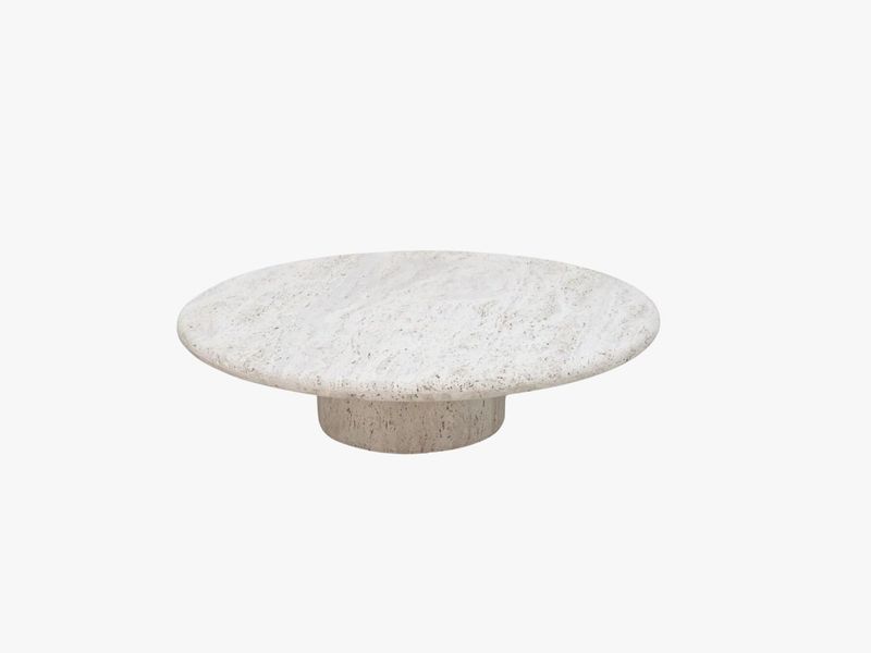 Travertin coffee table round