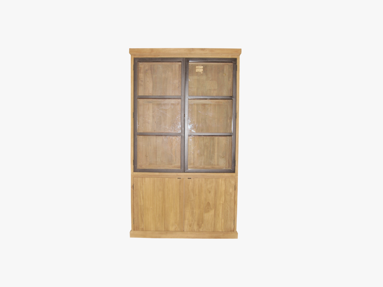 Rustic cabinet 4 swing doors + light