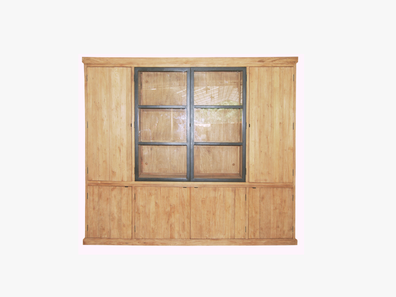 Rustic cabinet 8 swing doors + light