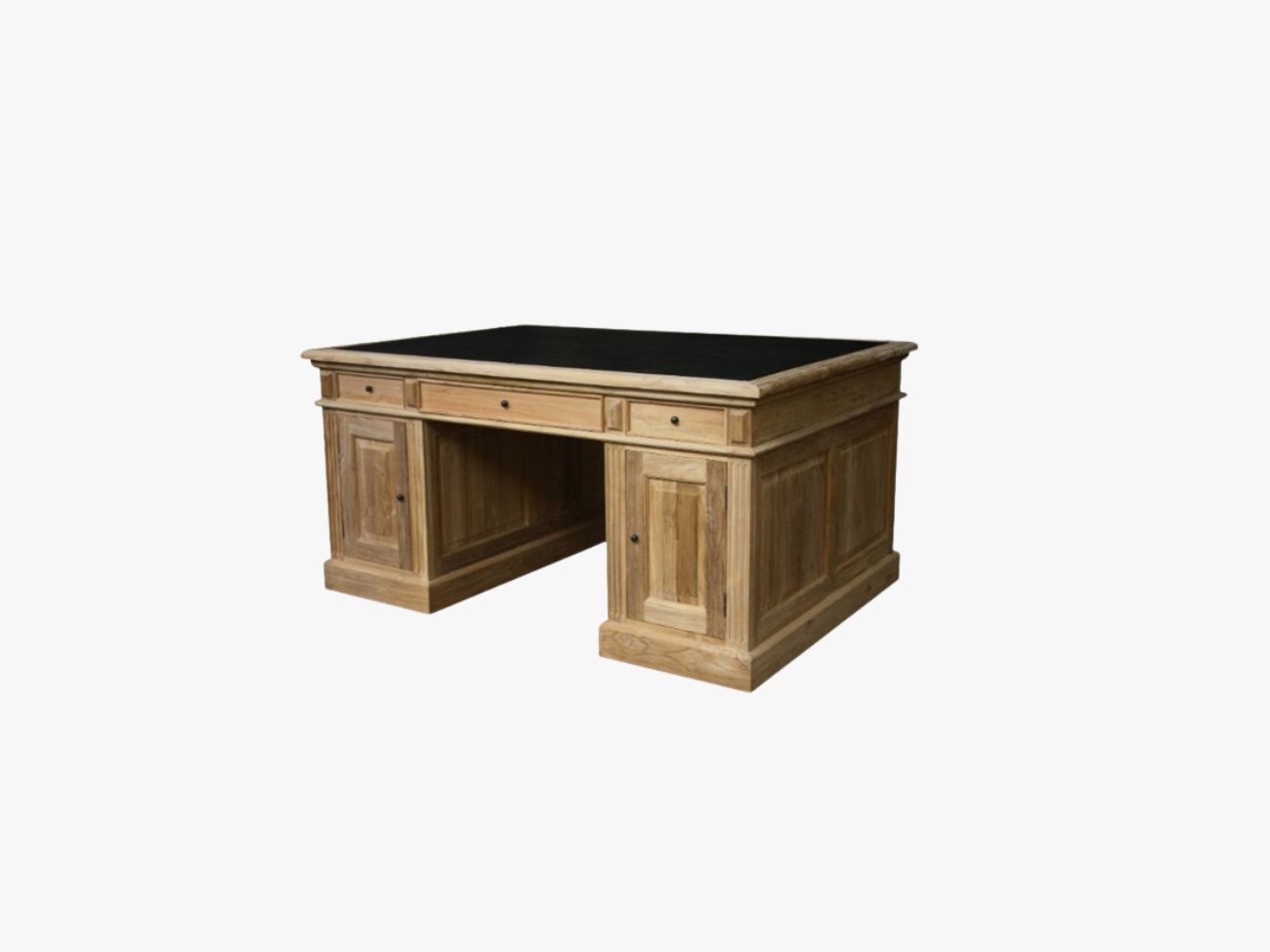 office desk maine with leather top and rustic finish