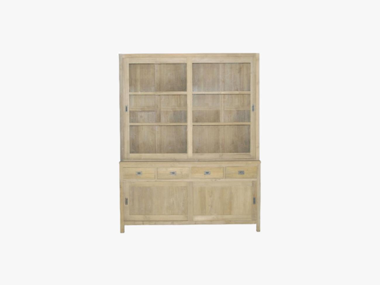 Natural cabinet 4 sliding doors 4 drawers