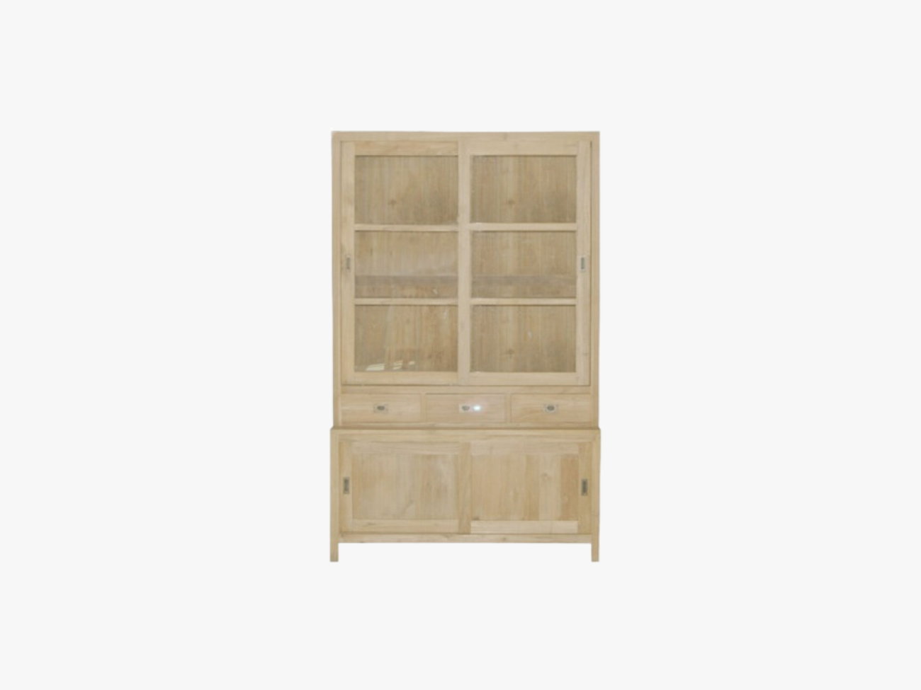 Natural cabinet 4 sliding doors 3 drawers