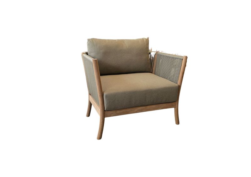 Yuki sofa 1 seater with arm teak