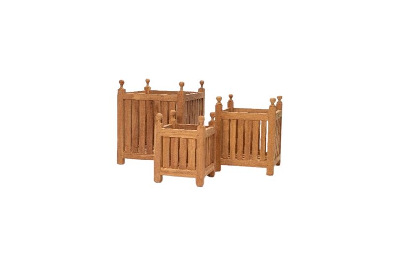 Bloembak teak met bollen