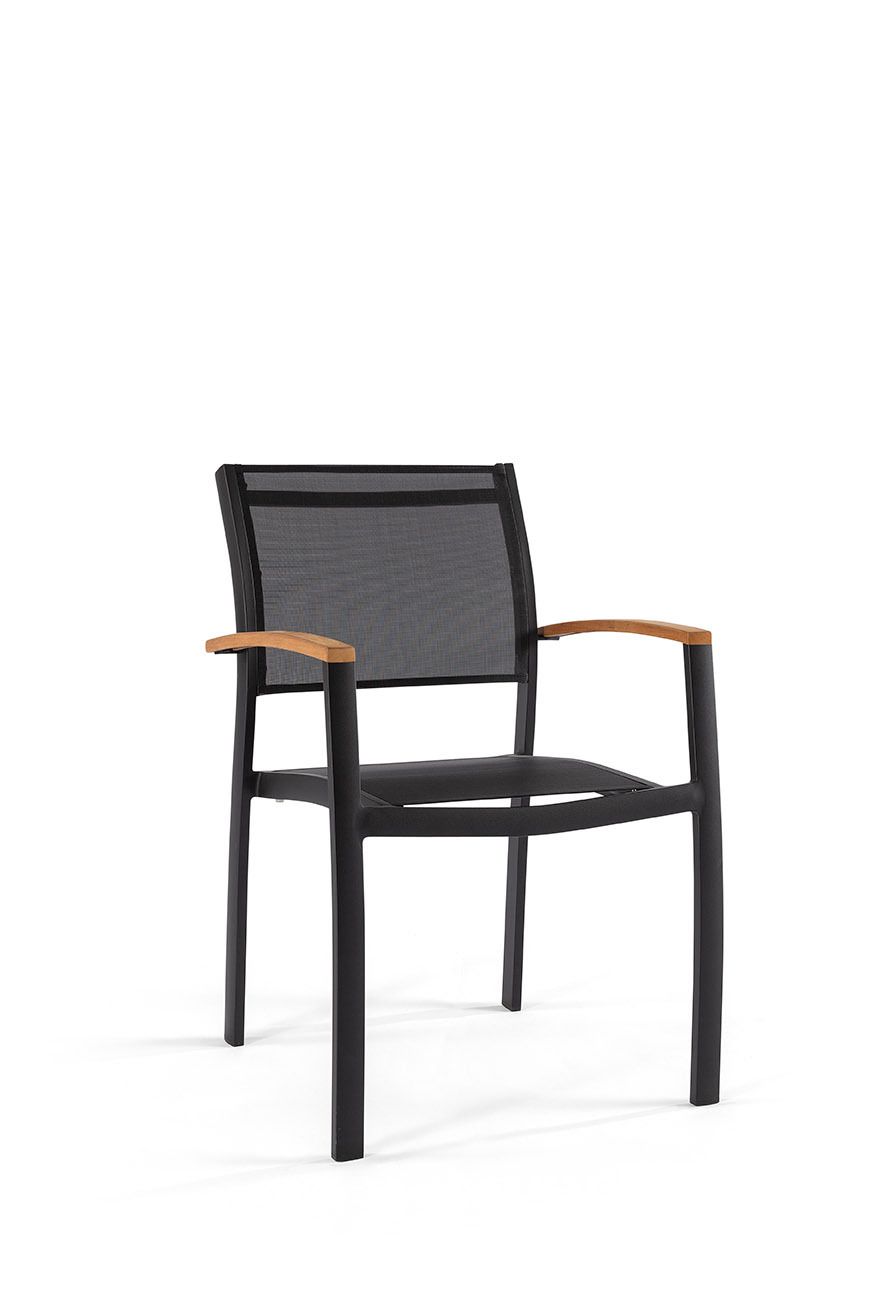 Oblong Stoel Teak arm