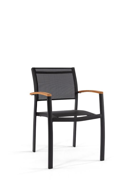 Oblong Stoel Teak arm