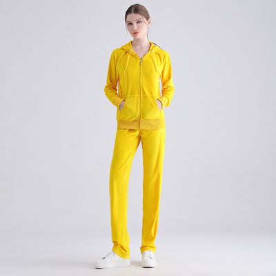 Velvet long-sleeved women's sports suit European and American two-piece-4