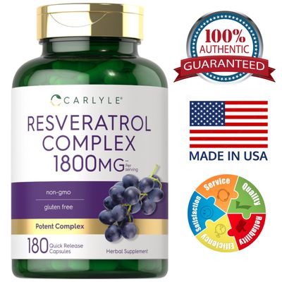 Carlyle Resveratrol 1800mg Cápsulas Antioxidante