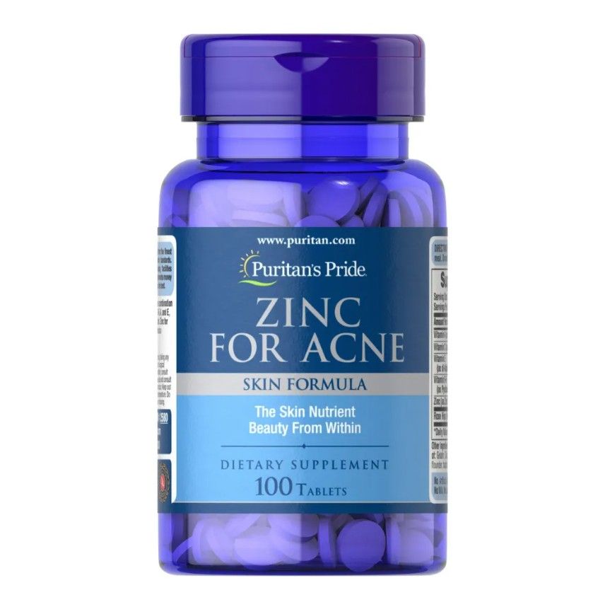 Zinc For Acne Puritans Pride 100 Tabletas