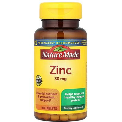 Natural Made Zinc 30 mg x 100 Tabletas