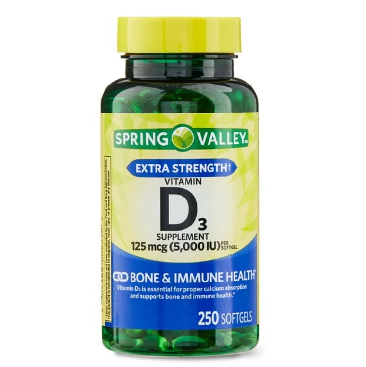 Spring Valley  Vitamina D3 5000 UI 250 Capsulas