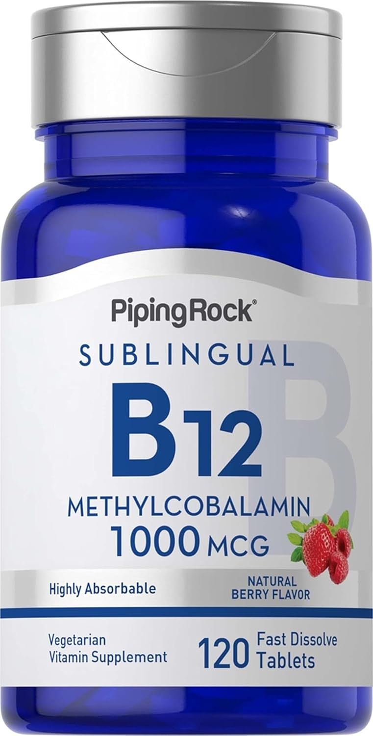 Vitamina B12 Sublingual 1000 mcg | Piping Rock | 120 Tabletas