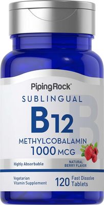 Vitamina B12 Sublingual 1000 mcg | Piping Rock | 120 Tabletas