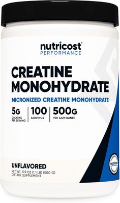 Creatina Monohidratada Nutricost – 100 Porciones