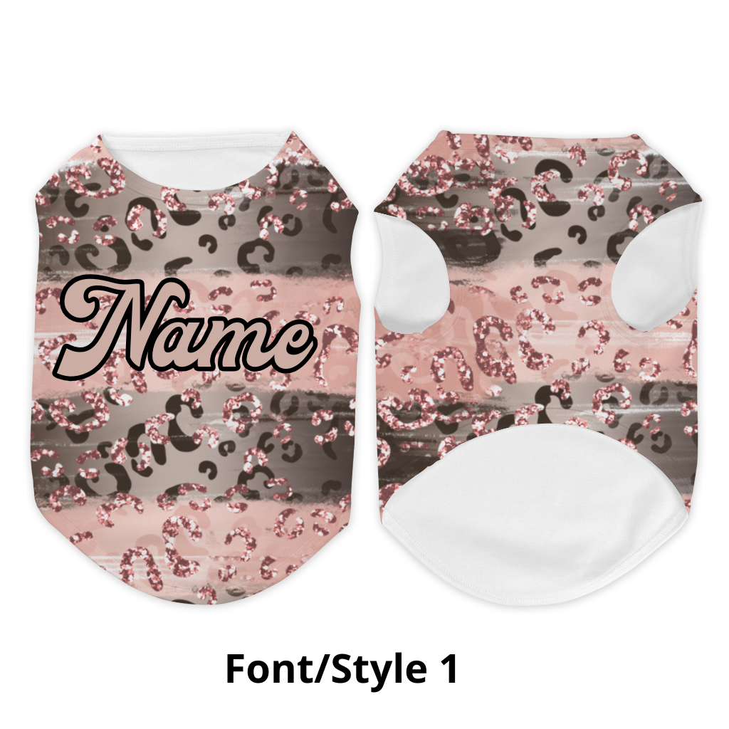 Custom Dog Tank - Pink Brush  Pattern