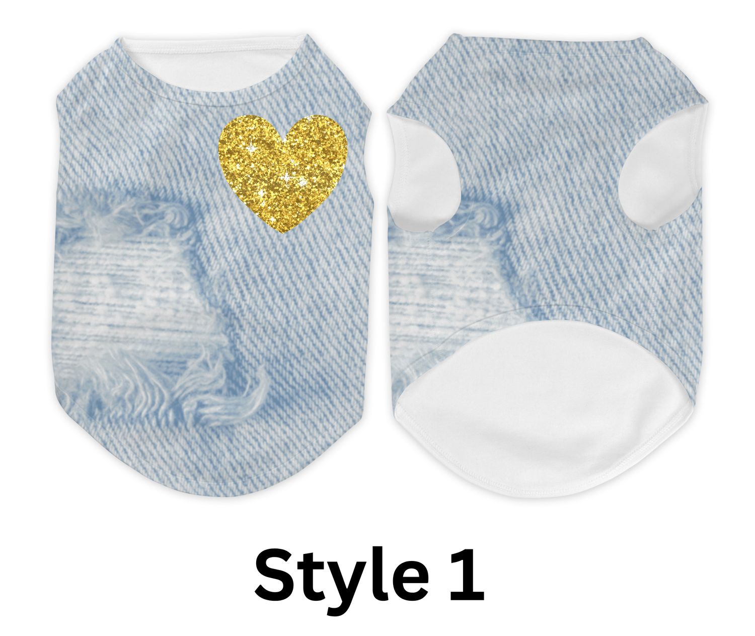 Dog Tank - Side Heart Jean Pattern