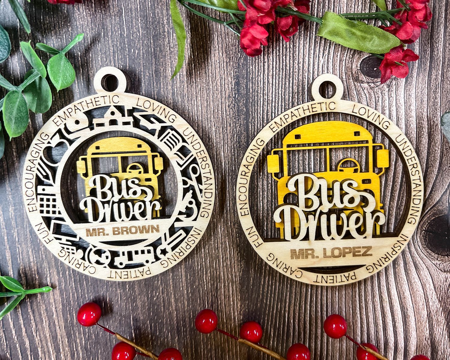 Personalized Bus Driver Keepsake Ornament