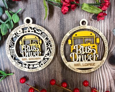 Personalized Bus Driver Keepsake Ornament