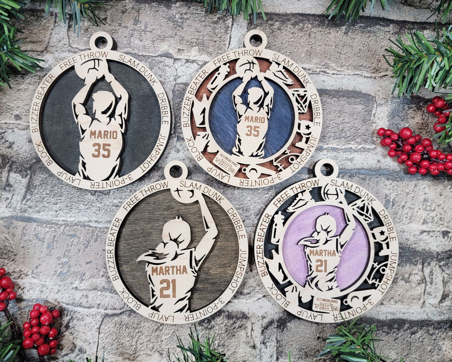 Personalized Stadium Series Basketball Sports Ornaments