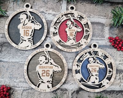 Personalized Stadium Series Baseball Sports Ornaments