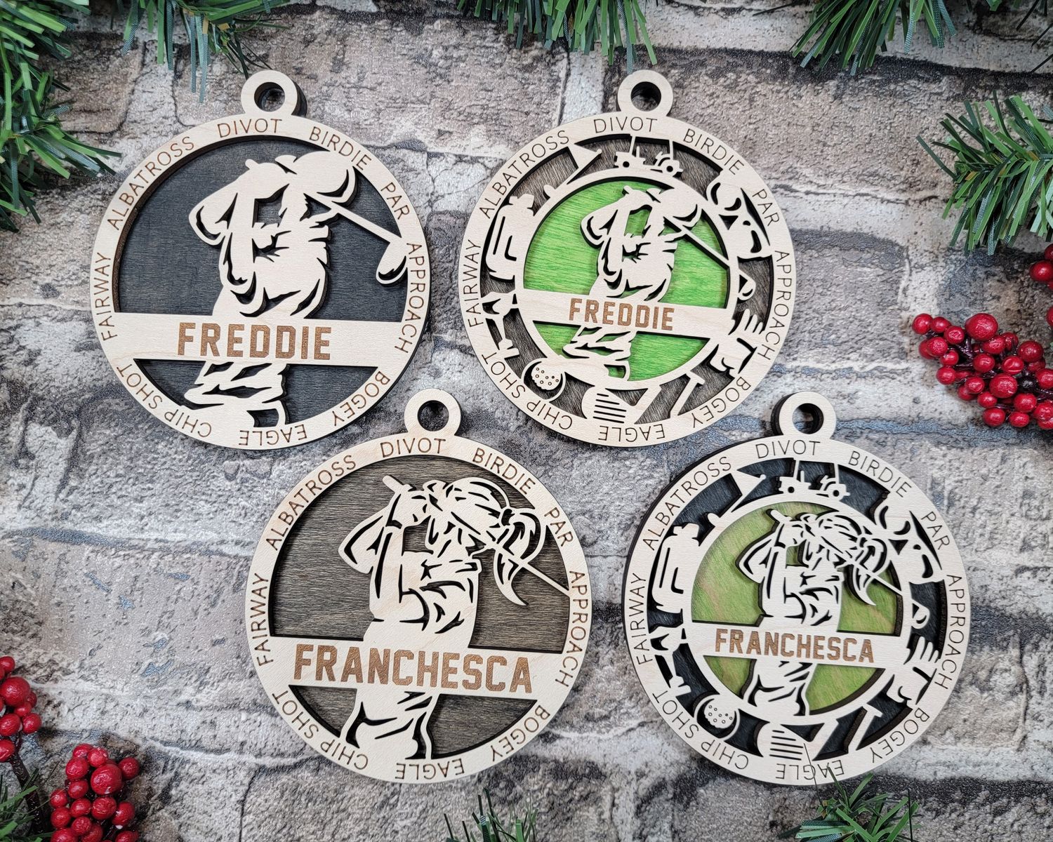 Personalized Stadium Series Golf Sports Ornaments
