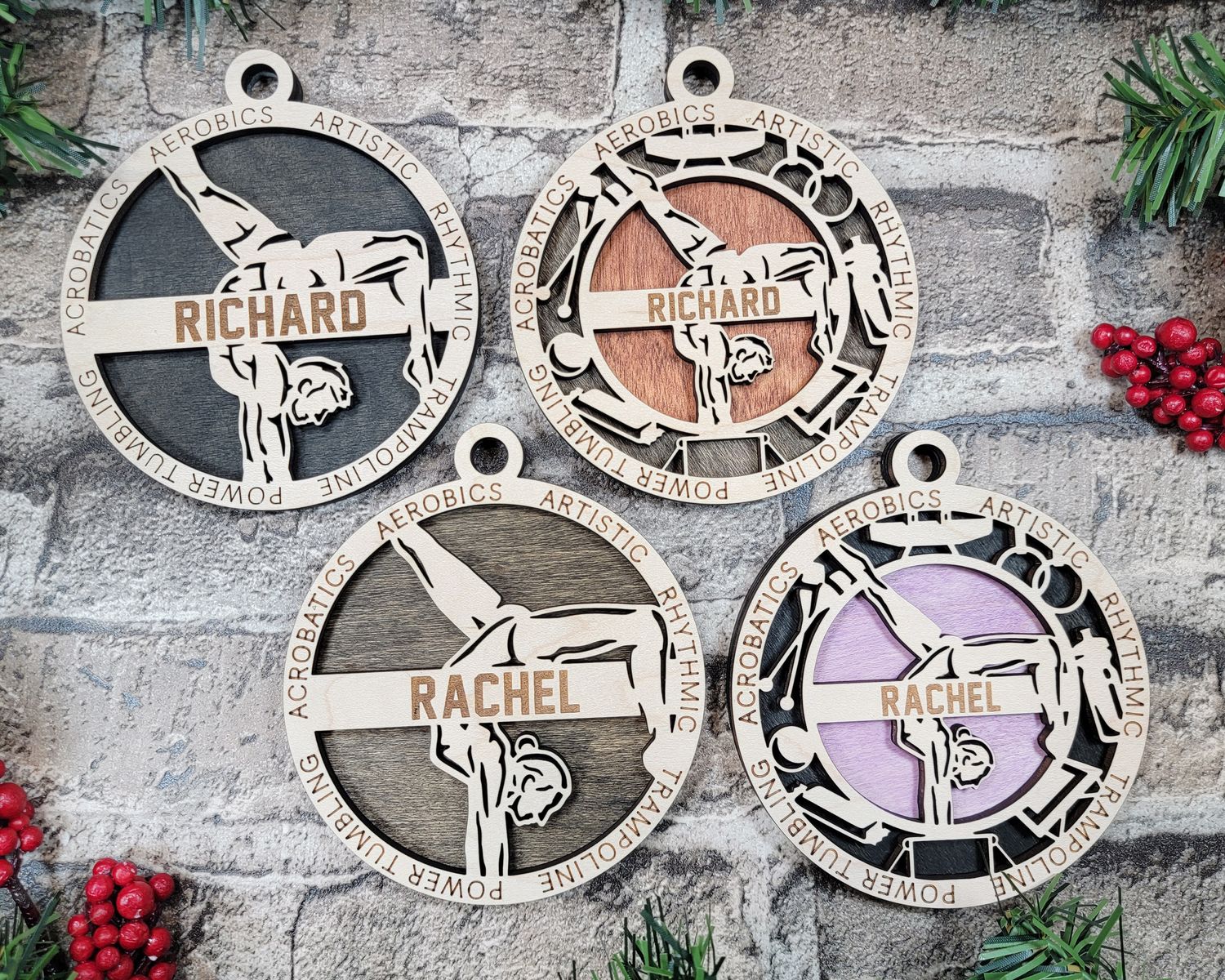 Personalized Stadium Series Gymnastics Sports Ornaments