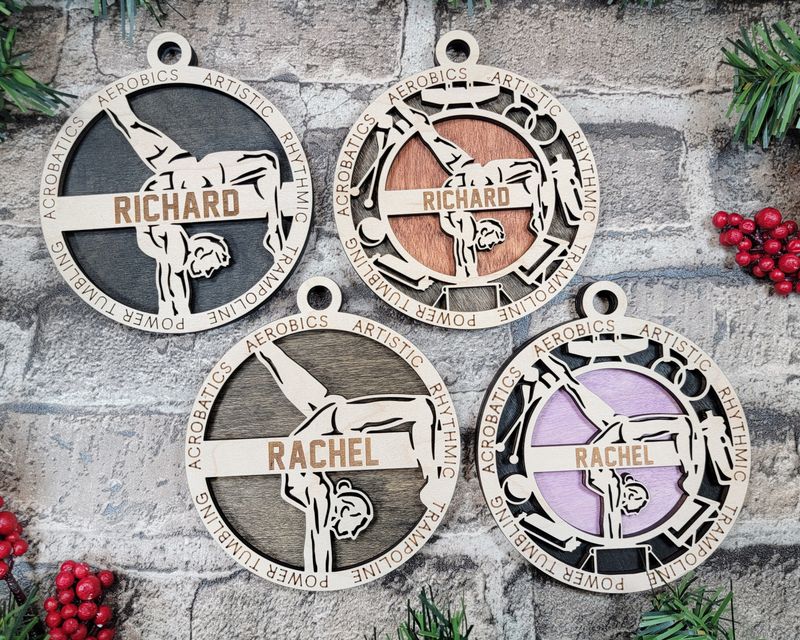 Personalized Stadium Series Gymnastics Sports Ornaments