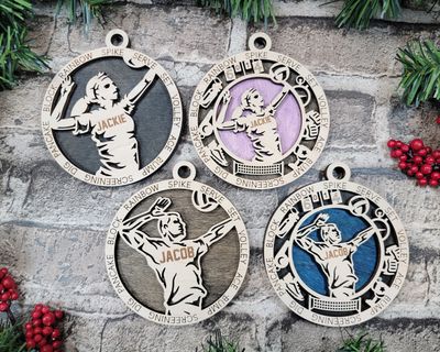 Personalized Stadium Series Volleyball Sports Ornaments