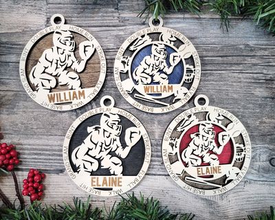 Personalized Stadium Series Back Catcher Sports Ornaments