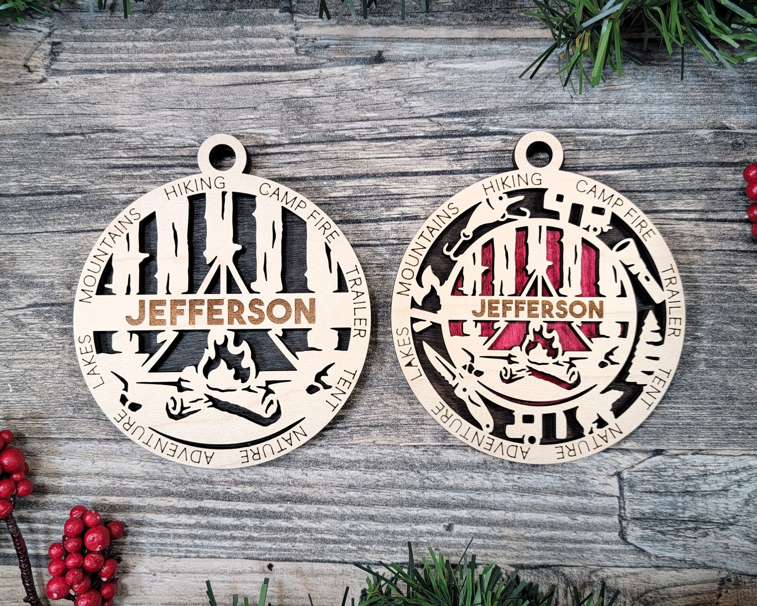 Personalized Stadium Series Camping Ornaments