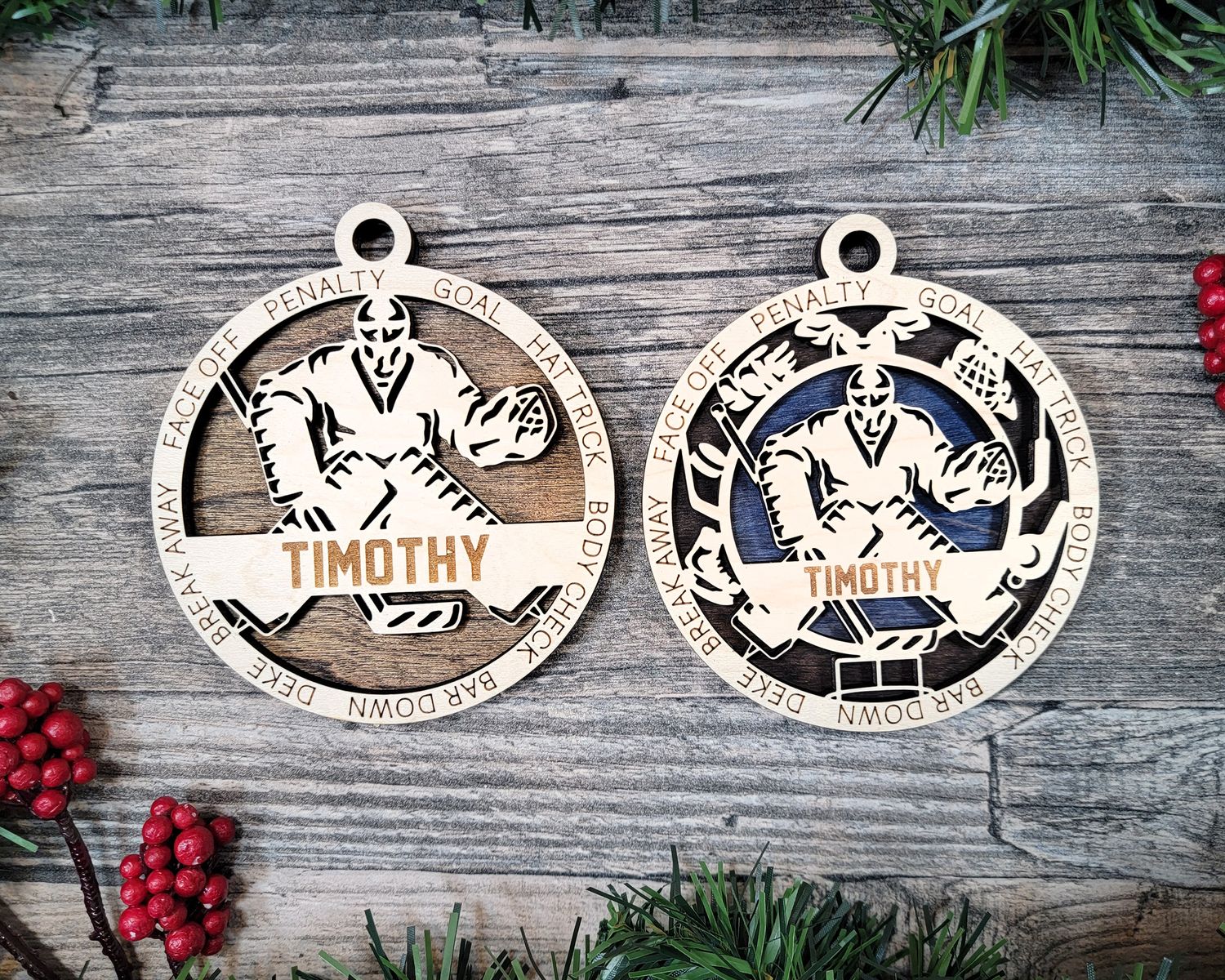 Personalized Stadium Hockey Goalie Ornaments