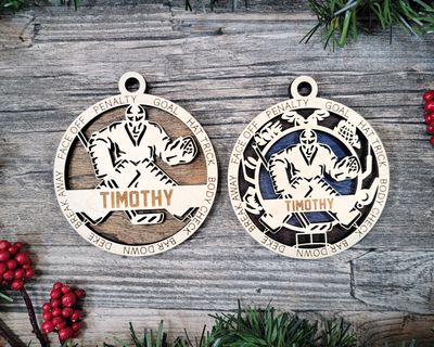 Personalized Stadium Hockey Goalie Ornaments