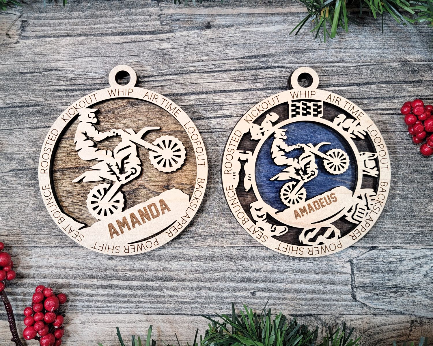 Personalized Stadium Series Motocross Ornaments