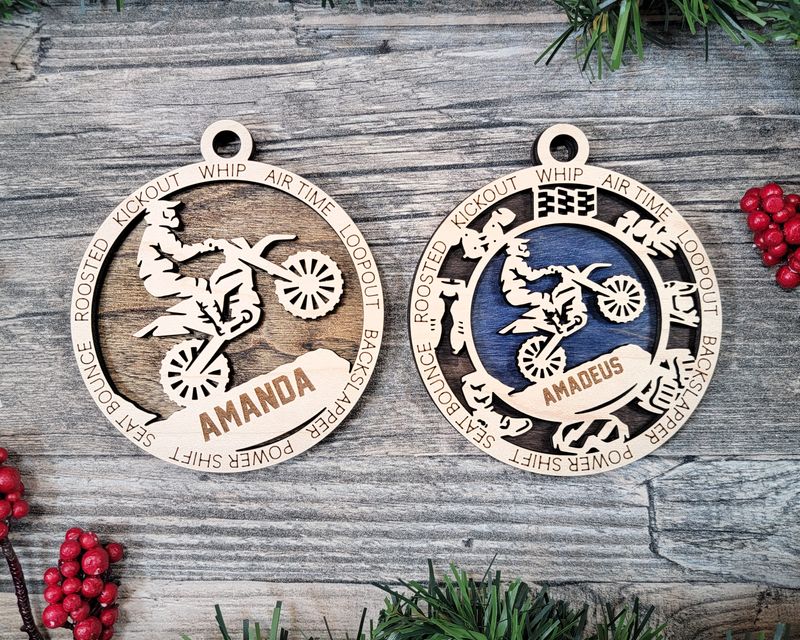Personalized Stadium Series Motocross Ornaments