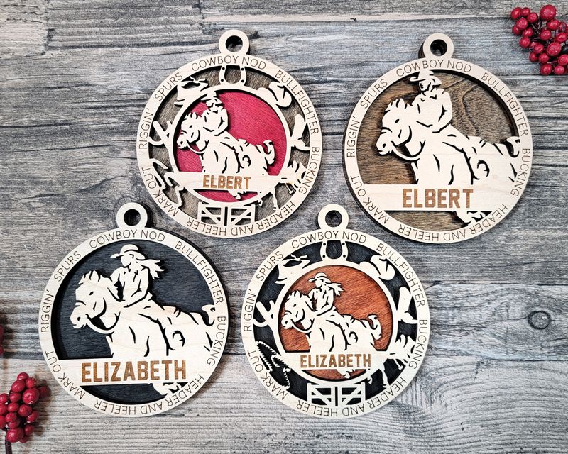 Personalized Stadium Series Rodeo Horse Riding Ornaments