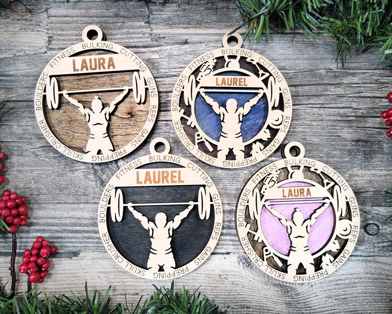 Personalized Stadium Series Weight Lifting Ornaments