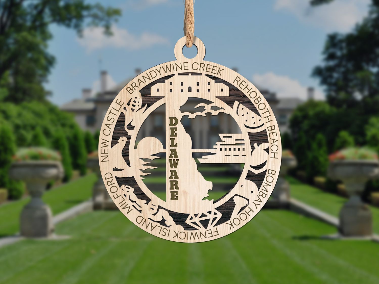 Handcrafted State Pride Ornament - Delaware