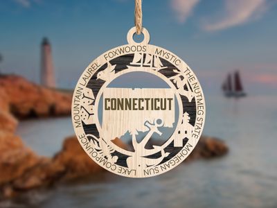 Handcrafted State Pride Ornament - Connecticut