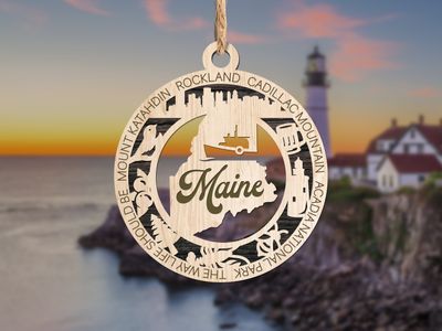 Handcrafted State Pride Ornament - Maine