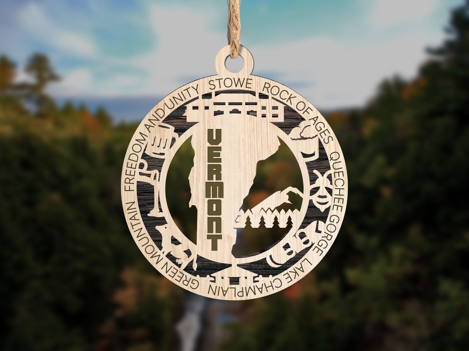 Handcrafted State Pride Ornament -Vermont