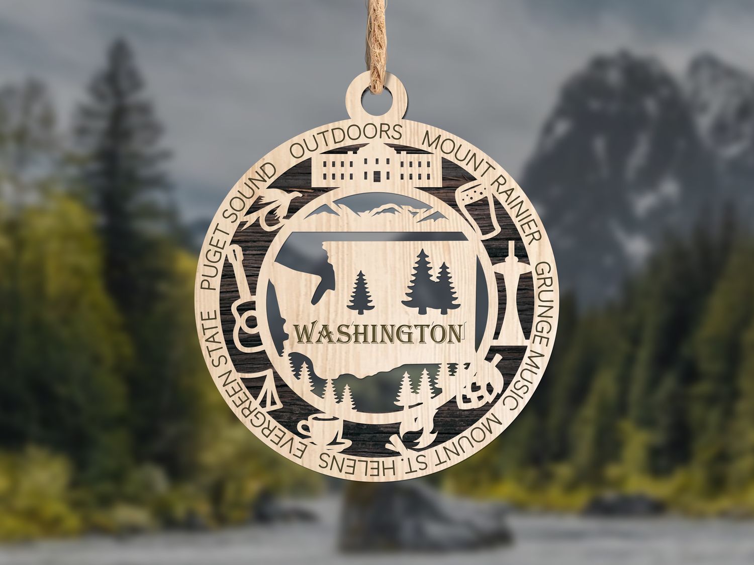 Handcrafted State Pride Ornament -Washington