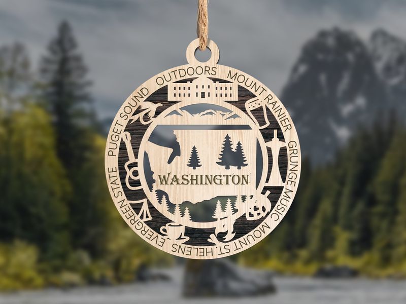 Handcrafted State Pride Ornament -Washington