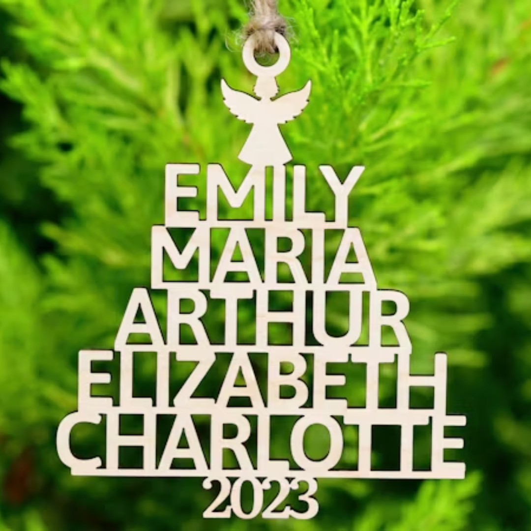 Custom Name Family Christmas Tree Ornament