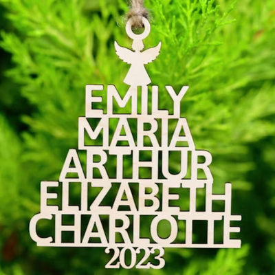Custom Name Family Christmas Tree Ornament