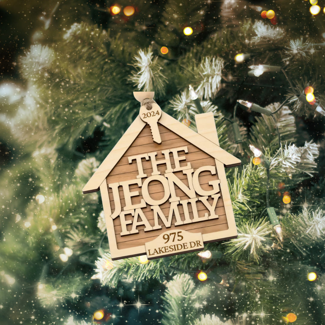 custom wooden house ornament