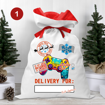 Gamer-Themed Personalized Santa Gift Sack