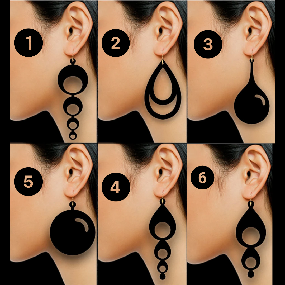 Bold Black Geometric Earrings