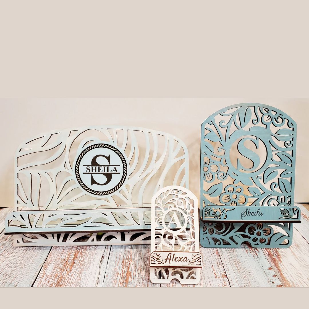 Personalized Phone, Tablet &amp; Cookbook Stands