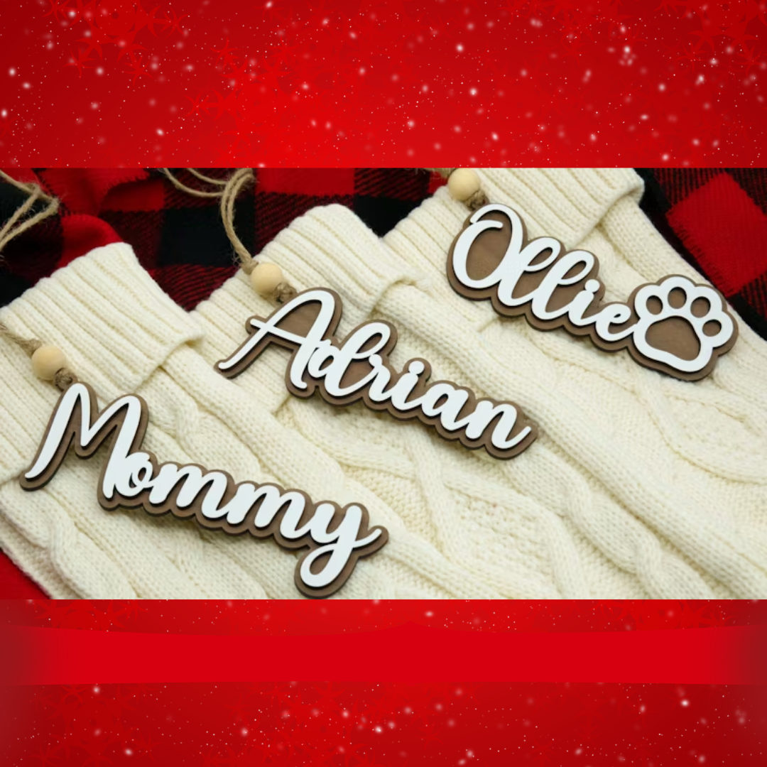 Personalized Christmas Stocking Name Tags