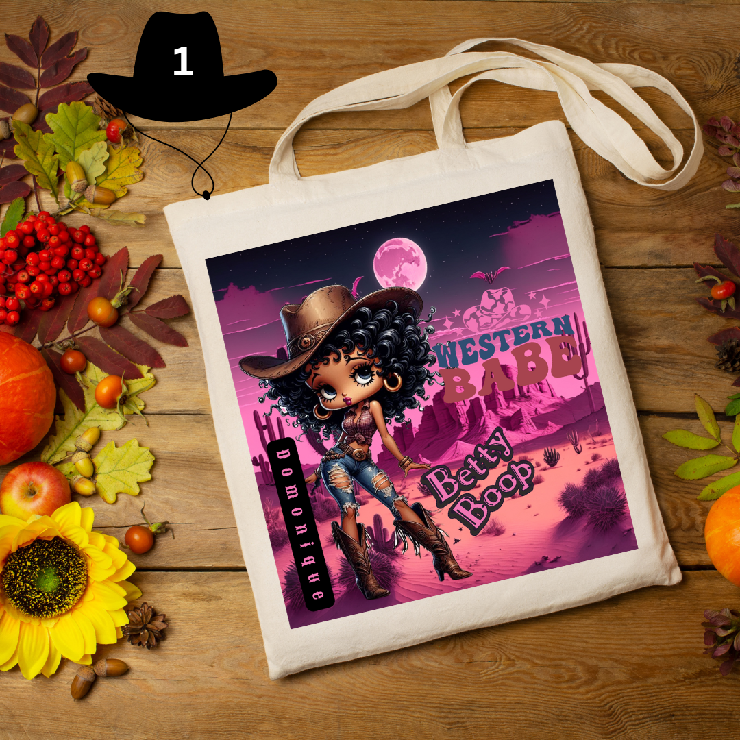 Betty Boop Western Charm Canvas Tote Collection